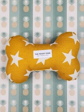 The Foggy Dog Star Bone Toy - Mustard & White